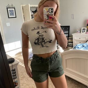 green high waisted shorts (brand new)